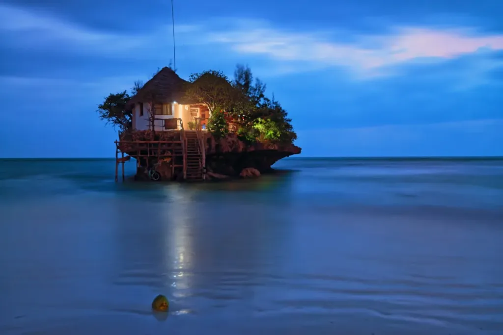 restaurant on a rock zanzibar