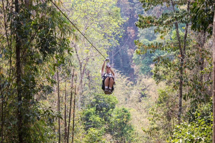 zipline in laos